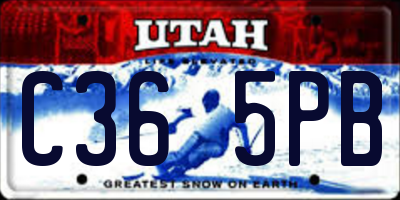 UT license plate C365PB