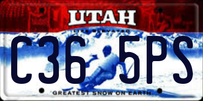 UT license plate C365PS