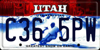 UT license plate C365PW