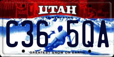 UT license plate C365QA