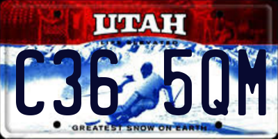 UT license plate C365QM