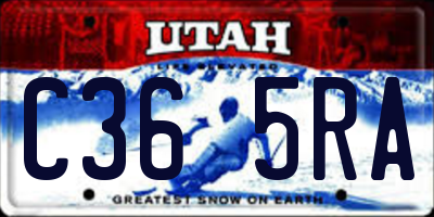 UT license plate C365RA