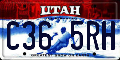 UT license plate C365RH