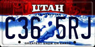 UT license plate C365RJ