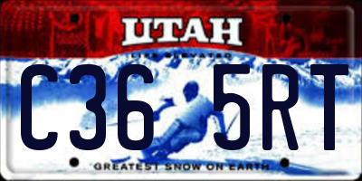 UT license plate C365RT