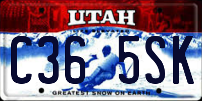 UT license plate C365SK