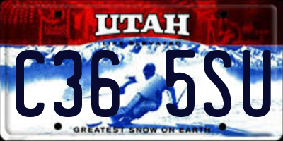 UT license plate C365SU