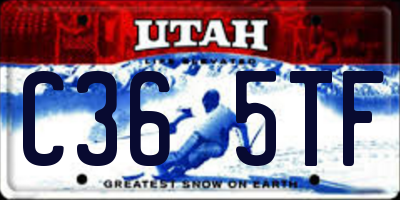 UT license plate C365TF