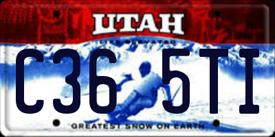 UT license plate C365TI