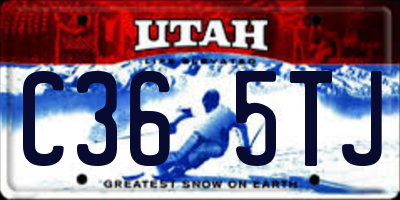 UT license plate C365TJ