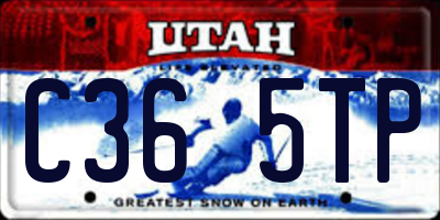 UT license plate C365TP