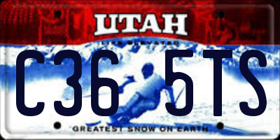 UT license plate C365TS