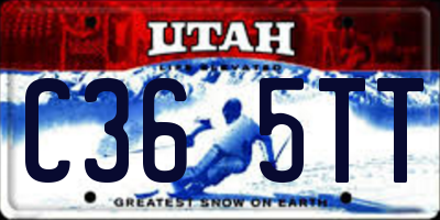 UT license plate C365TT