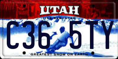 UT license plate C365TY