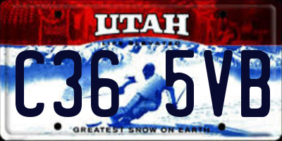 UT license plate C365VB