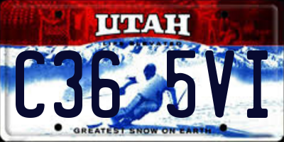 UT license plate C365VI