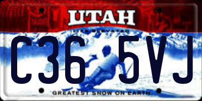 UT license plate C365VJ
