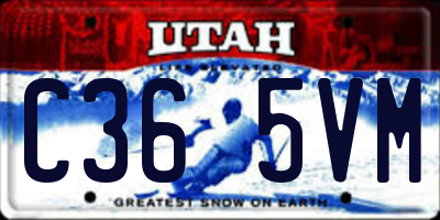 UT license plate C365VM