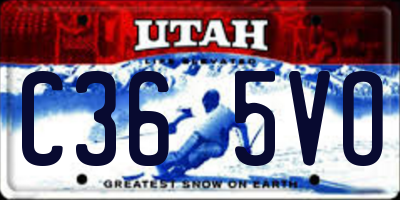 UT license plate C365VO