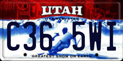 UT license plate C365WI