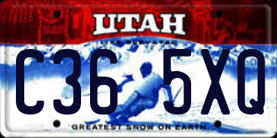 UT license plate C365XQ