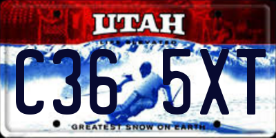 UT license plate C365XT