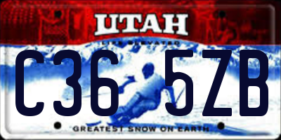 UT license plate C365ZB