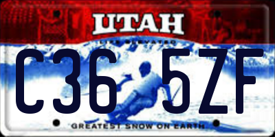UT license plate C365ZF