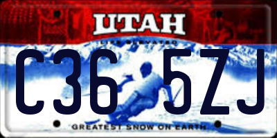 UT license plate C365ZJ