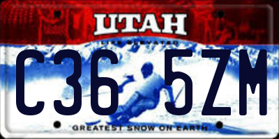 UT license plate C365ZM