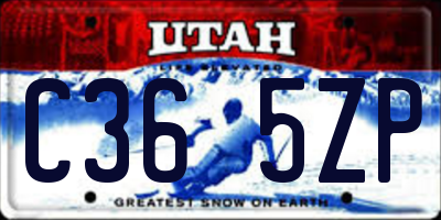 UT license plate C365ZP