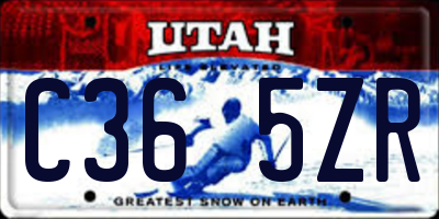 UT license plate C365ZR