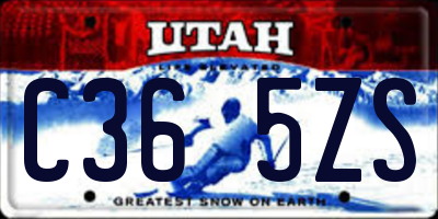 UT license plate C365ZS
