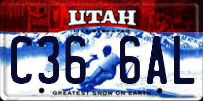 UT license plate C366AL
