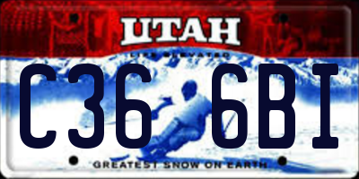 UT license plate C366BI