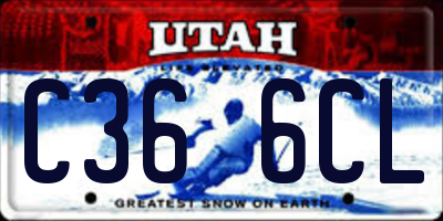 UT license plate C366CL