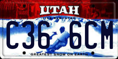 UT license plate C366CM