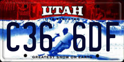 UT license plate C366DF