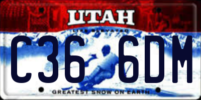 UT license plate C366DM