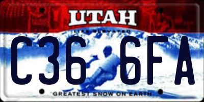 UT license plate C366FA