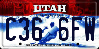 UT license plate C366FW