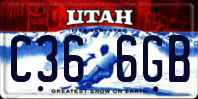 UT license plate C366GB