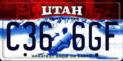 UT license plate C366GF