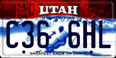 UT license plate C366HL