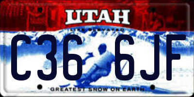UT license plate C366JF