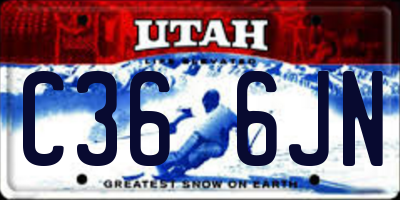 UT license plate C366JN