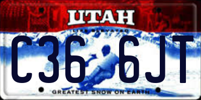 UT license plate C366JT