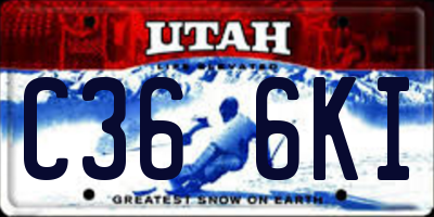 UT license plate C366KI