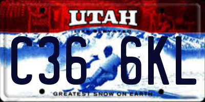 UT license plate C366KL