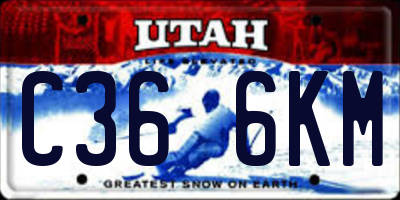 UT license plate C366KM